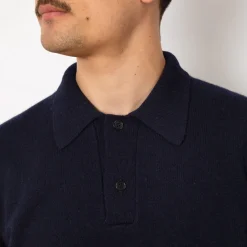Standard Merino Lambswool Polo - Dark Navy