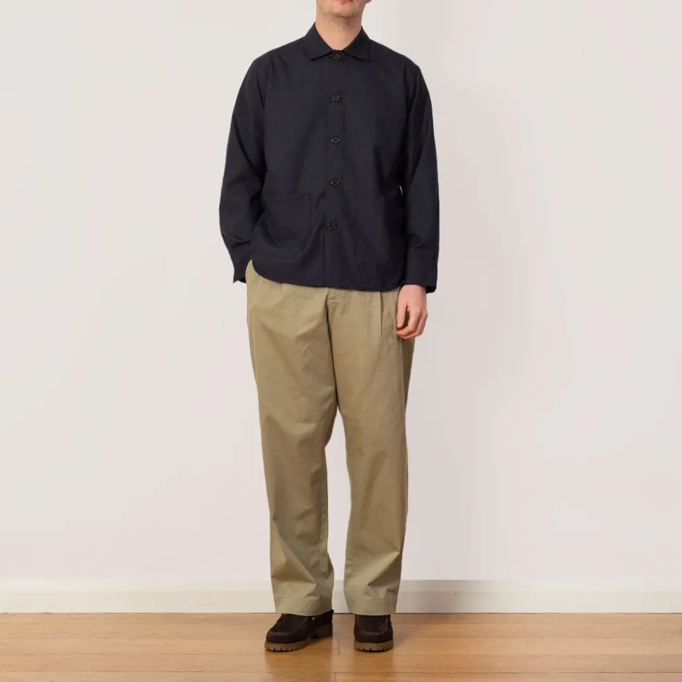 Travail Overshirt - Navy Tropical Wool