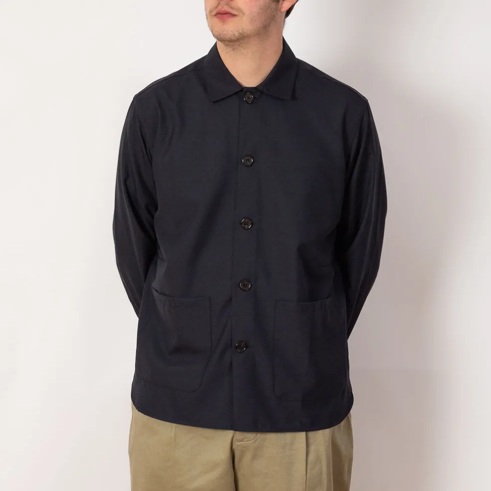 Travail Overshirt - Navy Tropical Wool