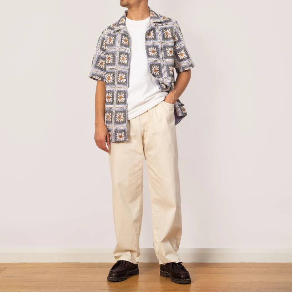 Tuck Belted Pants - Ecru