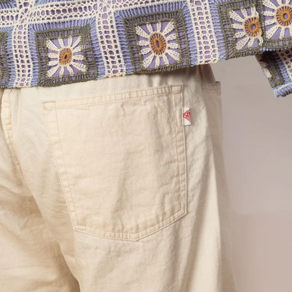 Tuck Belted Pants - Ecru