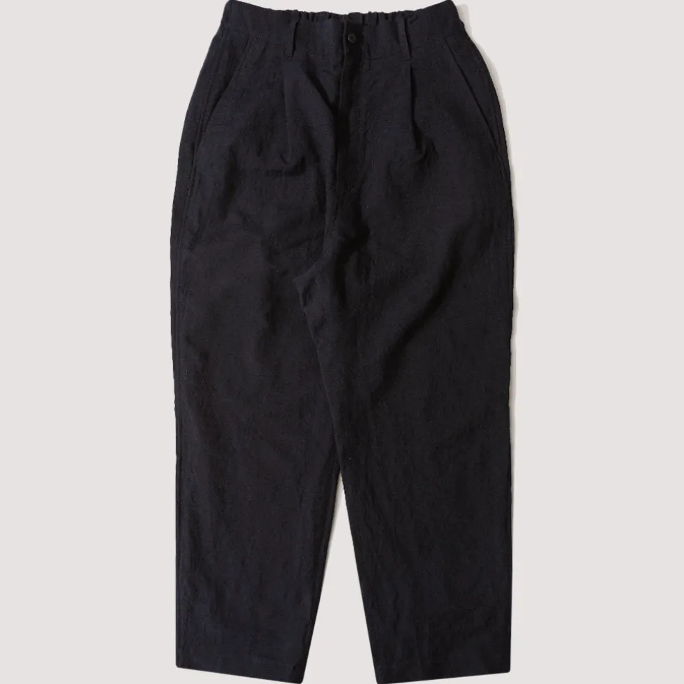 Tumbler Single Pleated Wide Pants - Navy