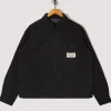 Waffle Button Front Shirt - Washed Black