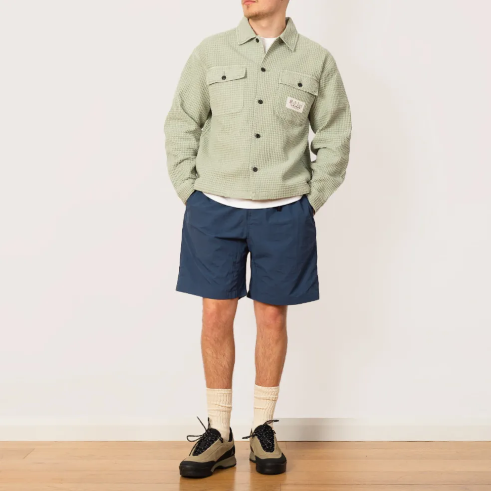 Waffle Button Front Shirt - Stone