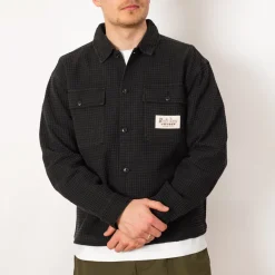 Waffle Button Front Shirt - Washed Black