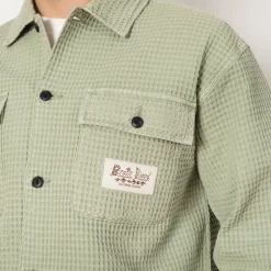 Waffle Button Front Shirt - Stone