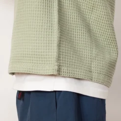 Waffle Button Front Shirt - Stone