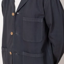 Wide Fit Blazer - Soft Navy Herringbone