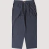 Wide Fit Trouser - Soft Navy Herringbone