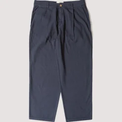 Wide Fit Trouser - Soft Navy Herringbone